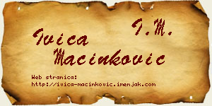 Ivica Mačinković vizit kartica